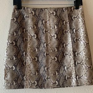 Snake print mini skirt